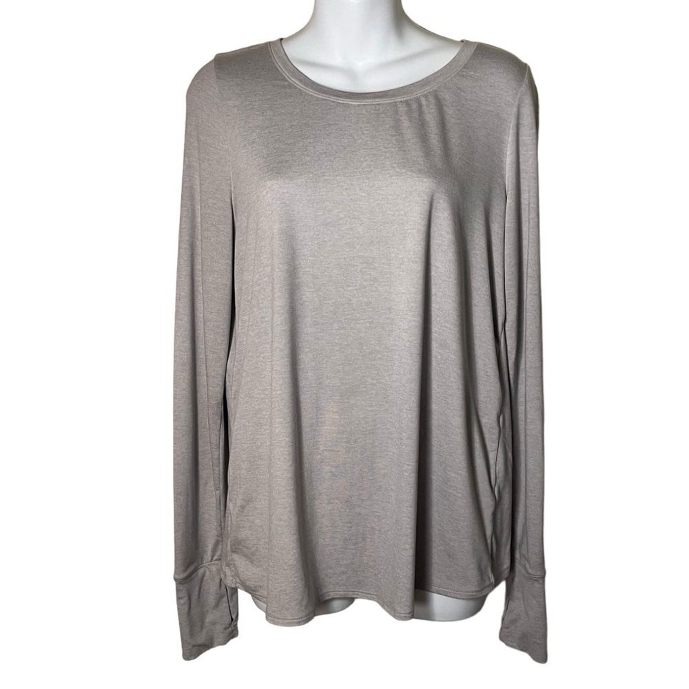 Yogalicious long sleeve gray cross back long sleeve top size M